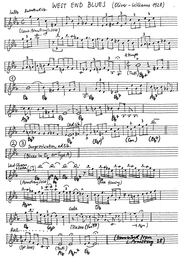 west end blues leadsheet – book us for your next 20s or gatsby event